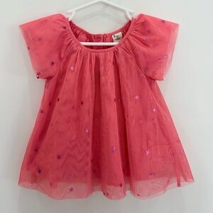 Tucker + Tate Girls Sparkle Tulle Dress In Pink Strawberry Sparkle Star 3M